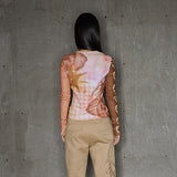 original graffiti puppy print tight bottoming shirt top