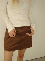 Suede pocket mini skirt (2colors)