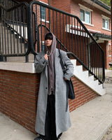 No.0983 wool 30 P line long COAT (3color)