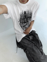 nebrae グランジ半袖Tシャツ