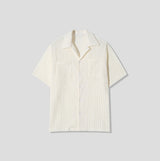Wavy Open Collar Half Shirt