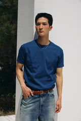 Cool curve half t-shirts(Aquablue)