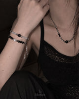 (UNISEX) [S.Steel] Mono Drop Beads Bracelet