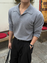 Modal open collar knitwear