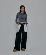 REVERSE STITCHED CARGO PANTS_BLACK