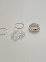 [4 set] summer beads layered ring set / bold summer ring