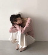 eove pink v sleeveless + wrap slim top set