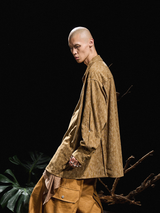 RELABEL 24AW Pupa-Silence Contour Pleated Layered Deconstructed Long Sleeve Shirt