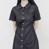 hoz stitch denim dress