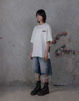 HIERARCHY STUDIOS TYPEWRITER - ブロークンホワイトビジランテオーバーサイズTシャツ