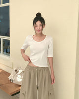 [MADE/6colors] WANT MILLED COTTON FOUR-SLEEVE T-SHIRT
