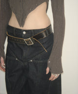 COLOR BLEACH WIDE DENIM PANTS