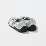 Nudge Strap Flat Shoes - Silver