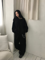 [Off-Shoulder Available] Robe Pintuck Big Hooded Sweatshirt (2c)