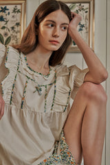 ULLALA PAJAMA Edit Short-sleeve Two-piece Cream[24160WTSSN]