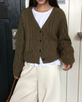 [ORIGINAL] Sand Color Heavy Knit Cardigan
