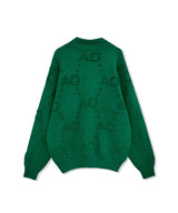 UNISEX モノグラムハーフジップニット