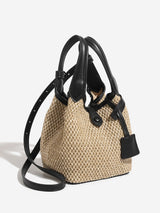 Mini rattan basket shoulder crossbody bag