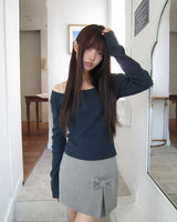 Ast U-Neck Button Ribbed T-Shirt