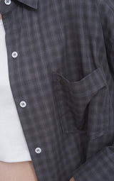 パウダーチェックシャツ[gray]