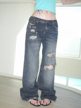 walk destroyed jeans