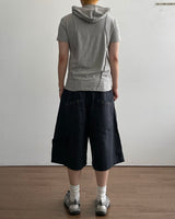 Inset Hooded Seam Short Sleeve T-shirt