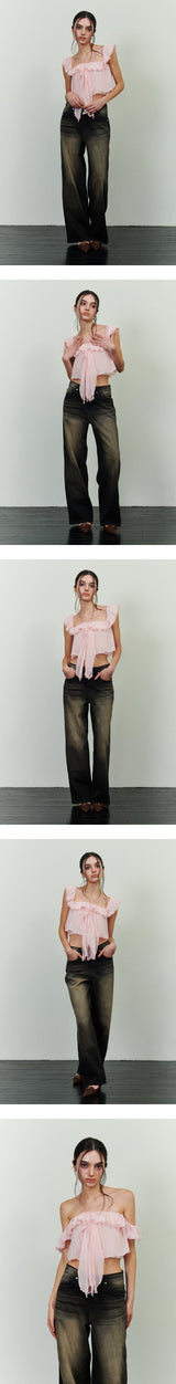 ROSALIE FRILL TOP pink