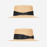 Band Raffia Boater Hat