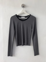 オールド ストライプ Vネック ロングスリーブ Tシャツ