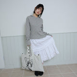 RUFFLE POINT SKIRT - WHITE