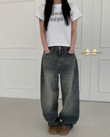 Wad wide denim pants