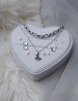 [Baby Monster Rora Necklace] Balletcore Moon Layered Necklace (Surgical Steel)