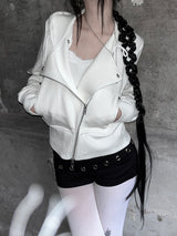 モデルアシメライダージップアップ (裏地フリース/ 2color)