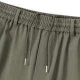 Essential Twill String Banding Wide Pants - KHAKI