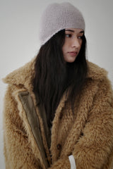 Reversible fur coat, Camel