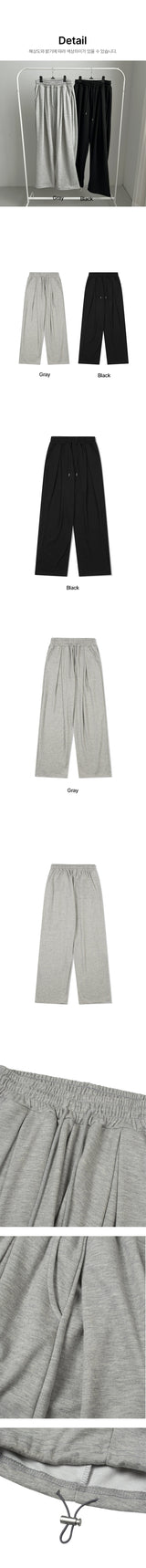 [Unisex] ディープタックワイドスウェットパンツ(3color)