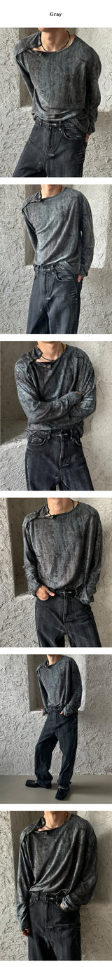 [UNISEX] Grunge dyeing snap sleeves (2color)