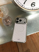 ドットウィングマグセーフシルバーグラスバンパーケース(ホワイト)
