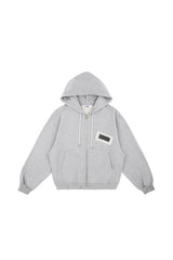 Spray patch hoodie zip-up