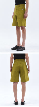 ウォッシュドコットンファティーグバミューダパンツ_Olive Green
