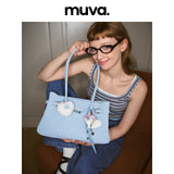 muva. 本革 折りたたみサイド 大容量 レトロ トートバッグ