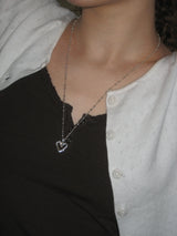 [925Silver] Melting heart necklace