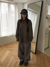 [unisex] タンテニンチェックロングスリーブシャツ