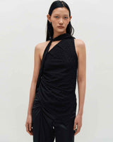 One Shoulder Lace Top _ BLACK