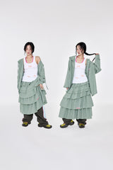 Check Hoodie Shirt Green