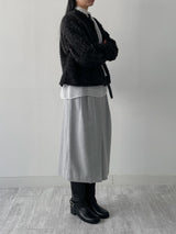 Mockneck Overfit Fur Cardigan