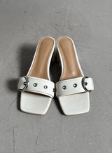 1107 Eyelet Belt Square Sandals (5cm)