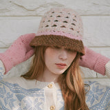 Shell Crochet Hat (Pink & Brown)
