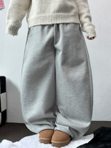 FLEECE-PICKABLE ❤‍🔥M-XL❤BASIC WIDE LONG PANTS UNISEX🖤🩶2COLOR