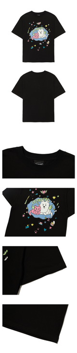 CAT&DOG IN SWEET HOME T SHIRT - BLACK